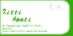 kitti apati business card